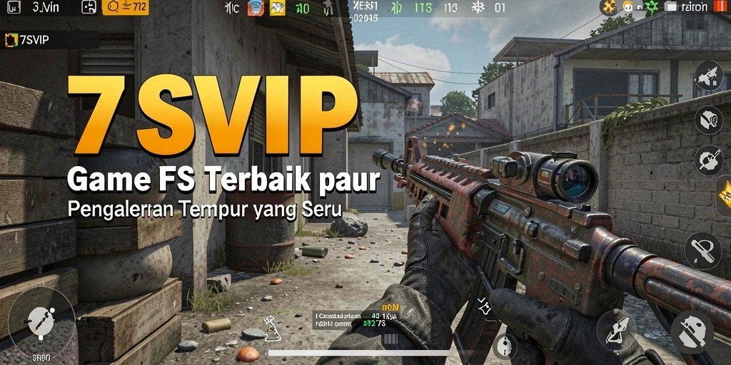 Screenshot menunjukkan intense firefight dalam 7SVIP dengan grafis yang menawan.