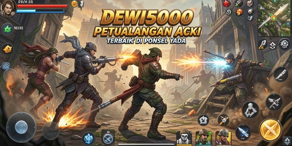 Tangkapan layar gameplay DEWI5000 menunjukkan aksi yang mendebarkan.