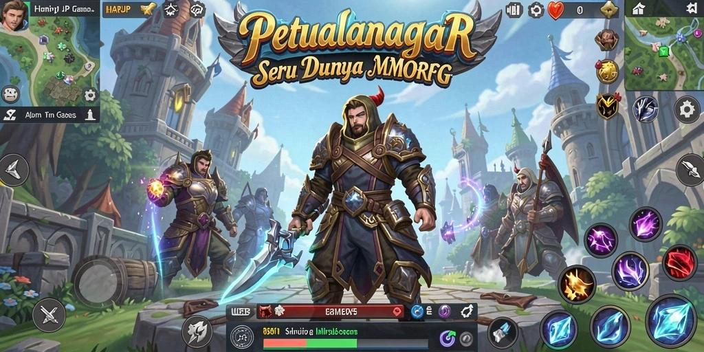 Screenshot gameplay HARAPJP yang menunjukkan aksi seru dalam pertarungan MMORPG.