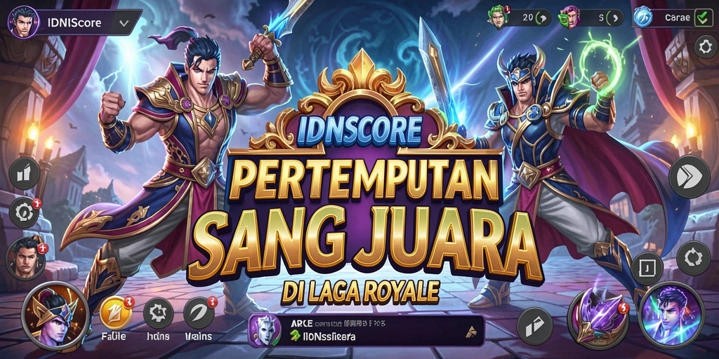 Tampilan seru gameplay IDNSCORE dalam pertempuran Battle Royale.