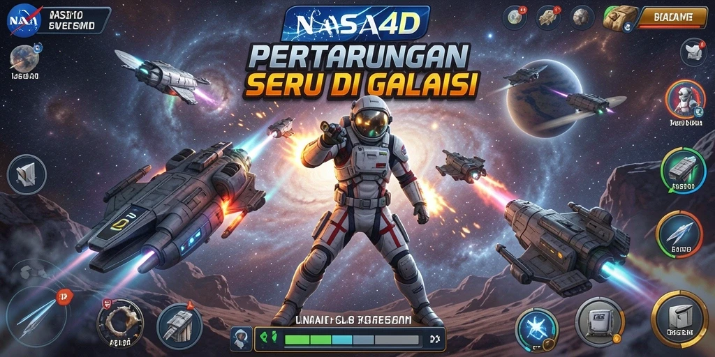 Screenshot gameplay NASA4D menampilkan aksi seru di galaksi.
