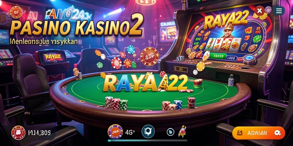 Screenshot gameplay RAYA22 menampilkan suasana kasino yang seru.