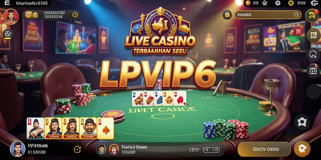 Screenshot RPVIP6 menampilkan dealer langsung dan suasana permainan kasino yang mendebarkan.